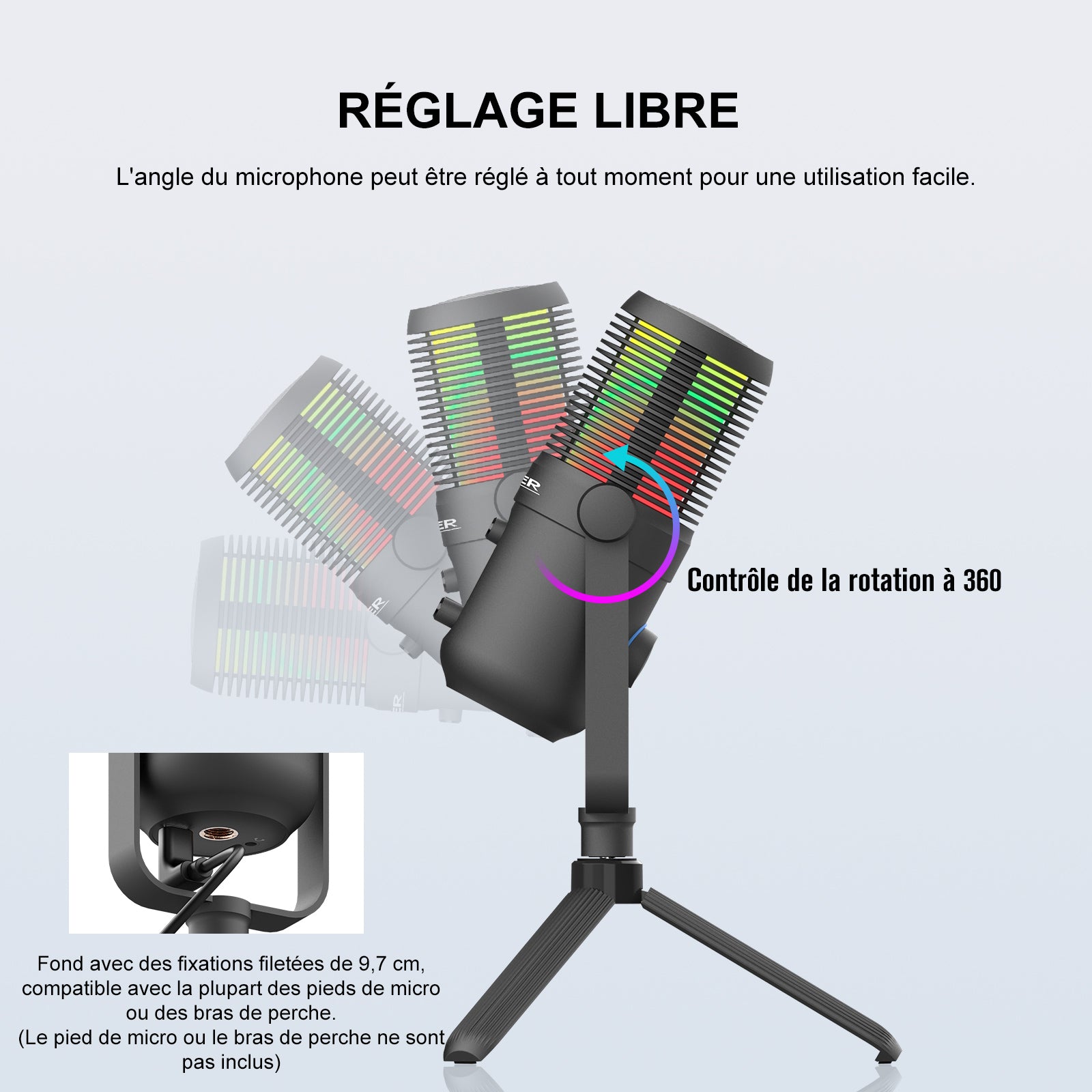 GTPLAYER MICROPHONE PROFESSIONNEL/ MPA1-RGB